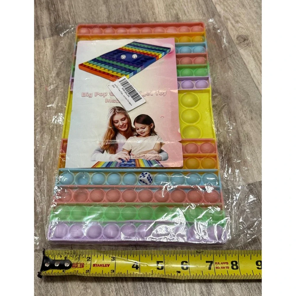 Big Pop It Fidget Game Board Toy‎ Multi Colors Dice Included Stress Relief Fun